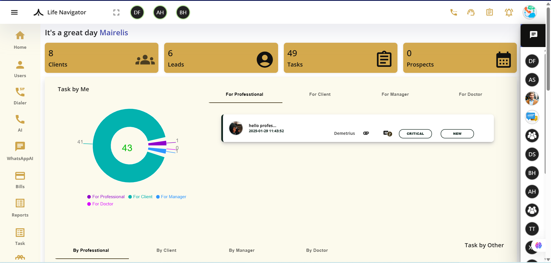 Life Navigator Panel